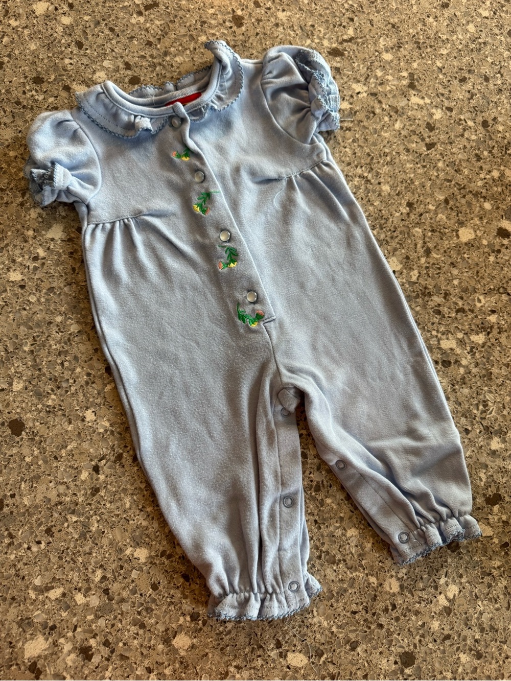 Vintage My Pal For Girls Blue Floral Romper 6-9M 90s Y2K